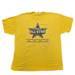 Grunge NASCAR T-Shirt Mens 2XL Yellow 2022 All-Star Texas Motor Speedway Graphic